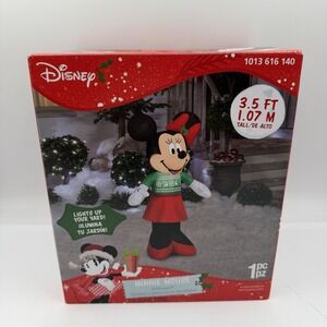 Gemmy Disney Minnie Mouse in Ugly Sweater 3.5 ft Inflatable Christmas Lighted
